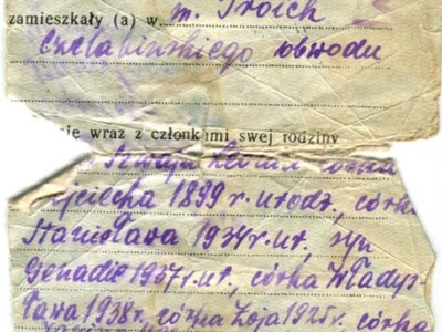      Zaświadczenie z Państwowego Urzędu Repatriacyjnego wydane Władysławowi Szwai i jego rodzinie w sprawie powrotu ZSRS do Polski i poruszania się po kraju