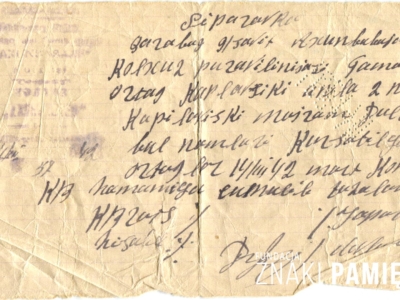      Zaświadczenie Zbigniewa Ostrowskiego otrzymane w szpitalu na zesłaniu w ZSRS