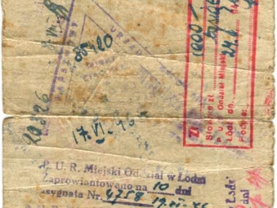      Zaświadczenie Państwowego Urzędu Repatriacyjnego wydane przez Polsko-Radziecką Komisję Mieszaną Do Spraw Ewakuacji o przybyciu Agaty Makatun z ZSRS na stałe osiedlenie do Polski