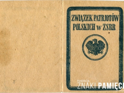 Legitymacja członkowska przynależności Leokadii Wutke do Związku Patriotów Polskich