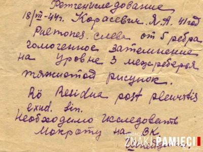 Zaświadczenie lekarskie Jana Korasiewicza