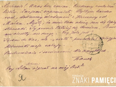      Korespondencja generała Franciszka Sikorskiego, wysłana z obozu w Starobielsku, do żony Marii