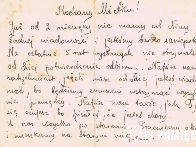 List do Mieczysława Popławskiego, wysłany mu do obwodu nowosybirskiego z Białegostoku przez Janinę Nizińską