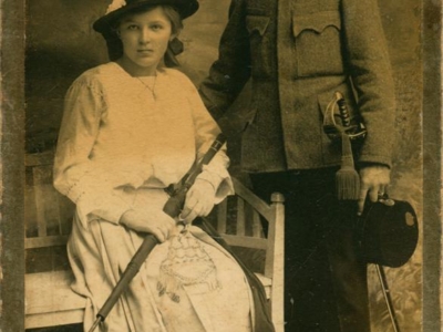 Antonina Walczak i Władysław Grenczak w okresie narzeczeństwa (w czasie II wojny deportowani w głąb ZSRS)