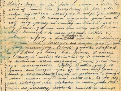 List do Janiny Popławskiej, wysłany z nowosybirskiego obwodu przez Mieczysława Popławskiego