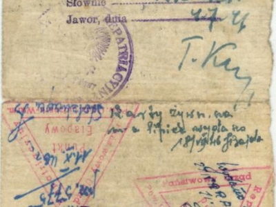 Zaświadczenie z Państwowego Urzędu Repatriacyjnego o powrocie Janiny Sajkowskiej z zesłania w ZSRS wraz z dziećmi