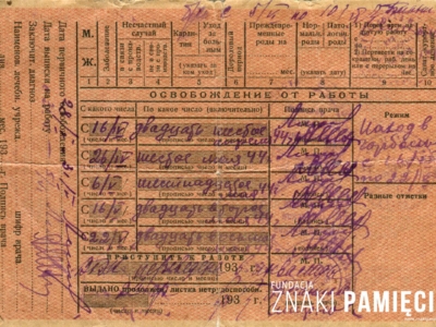      Orzeczenie o niezdolności do pracy Jana Korasiewicza