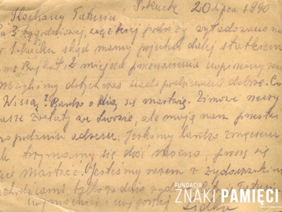Kartka pocztowa wysłana przez Lidię Korasiewicz z Irkucka na Syberii do ojca – Kazimierza Piątkiewicza w Rogalinie w obwodzie stanisławowskim na „Zachodniej Ukrainie”