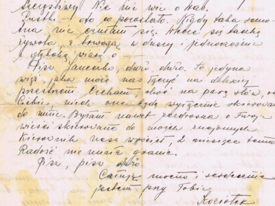     List wysłany przez nauczycielkę z okupowanej Polski do przebywającej na zesłaniu Janiny Popławskiej