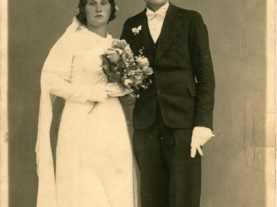 Wacława Szabłowska i Czesław Szabłowski (brat Stanisława) po ślubie