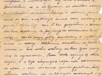 List Mieczysława Popławskiego do Janiny Popławskiej