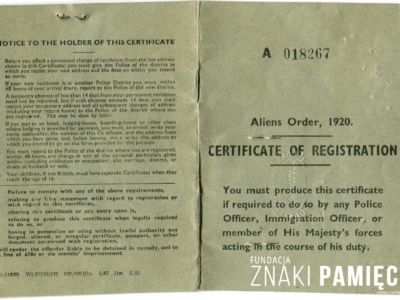      Zaświadczenie Państwowego Urzędu Repatriacyjnego o przybyciu Janusza Rusiniaka z Anglii do Polski 31 stycznia 1948