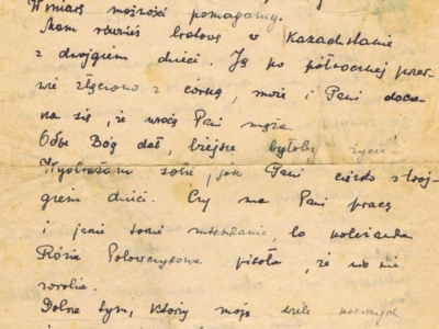 List do Janiny Popławskiej, wysłany przez znajomą z Polski