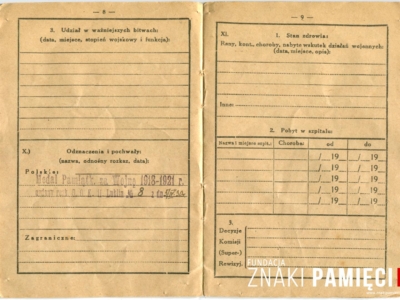 Książeczka wojskowa Andrzeja Wawera, funkcjonariusza Policji Państwowej, zamordowanego w ramach zbrodni katyńskiej