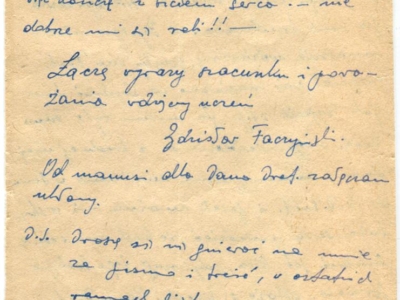      Korespondencja Z. Faczyńskiego przebywającego na zesłaniu w ZSRS z rodziną
