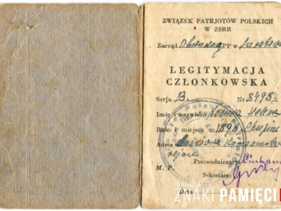    Legitymacja Związku Patriotów Polskich należąca do Heleny Nowickiej