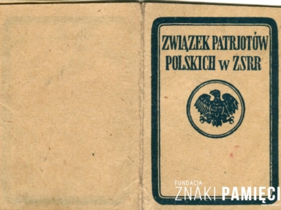 Legitymacja Związku Patriotów Polskich należąca do Lidii Korasiewicz