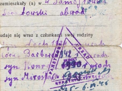      Zaświadczenie Mieczysława Popławskiego z Polsko-Radzieckiej Komisji Mieszanej Do Spraw Ewakuacji o jego repatriacji z obwodu saratowskiego w ZSRS do Polski