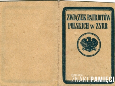      Legitymacja Związku Patriotów Polskich należąca do Jana Korasiewicza
