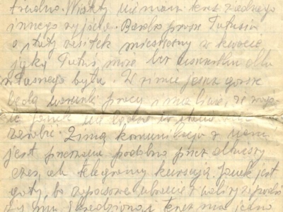 List Lidii Korasiewicz wysłany do ojca Kazimierza Piątkiewicza z zesłania w głąb ZSRS