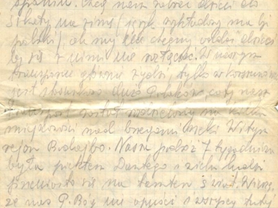 List Lidii Korasiewicz wysłany do ojca Kazimierza Piątkiewicza z zesłania w głąb ZSRS