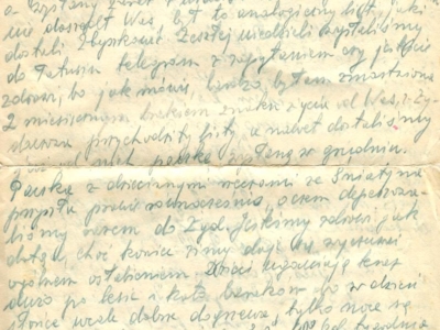 List Lidii Korasiewicz wysłany do rodziny z zesłania w głąb ZSRS