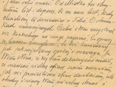 List do Janiny Popławskiej, przebywającej na zesłaniu na Syberii, wysłany przez Henryka Nizińskiego