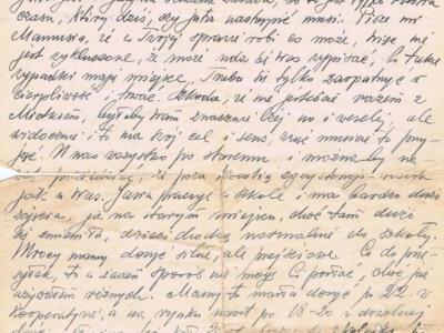 List do Janiny Popławskiej, przebywającej na zesłaniu na Syberii, wysłany przez Henryka Nizińskiego