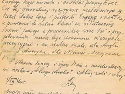    List do Janiny Popławskiej, przebywającej na zesłaniu na Syberii, wysłany przez Henryka NIzińskiego