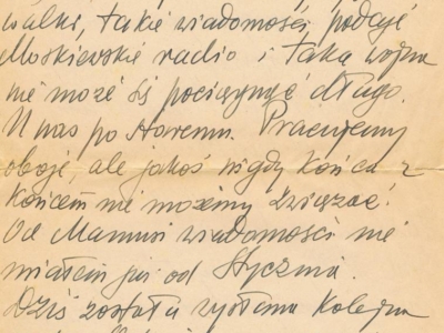 List do Janiny Popławskiej, przebywającej na zesłaniu na Syberii, wysłany przez Henryka Nizińskiego