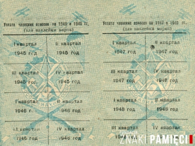 Legitymacja członkowska organizacji „Osoawiachim” należąca do Lidii Korasiewicz