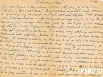 List do Janiny Popławskiej, przebywającej na zesłaniu na Syberii, wysłany przez Henryka Nizińskiego