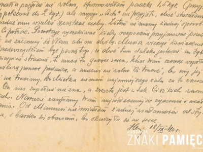 List do Janiny Popławskiej, przebywającej na zesłaniu na Syberii, wysłany przez Henryka Nizińskiego