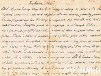      List do Janiny Popławskiej, przebywającej na zesłaniu na Syberii, wysłany przez Henryka Nizińskiego