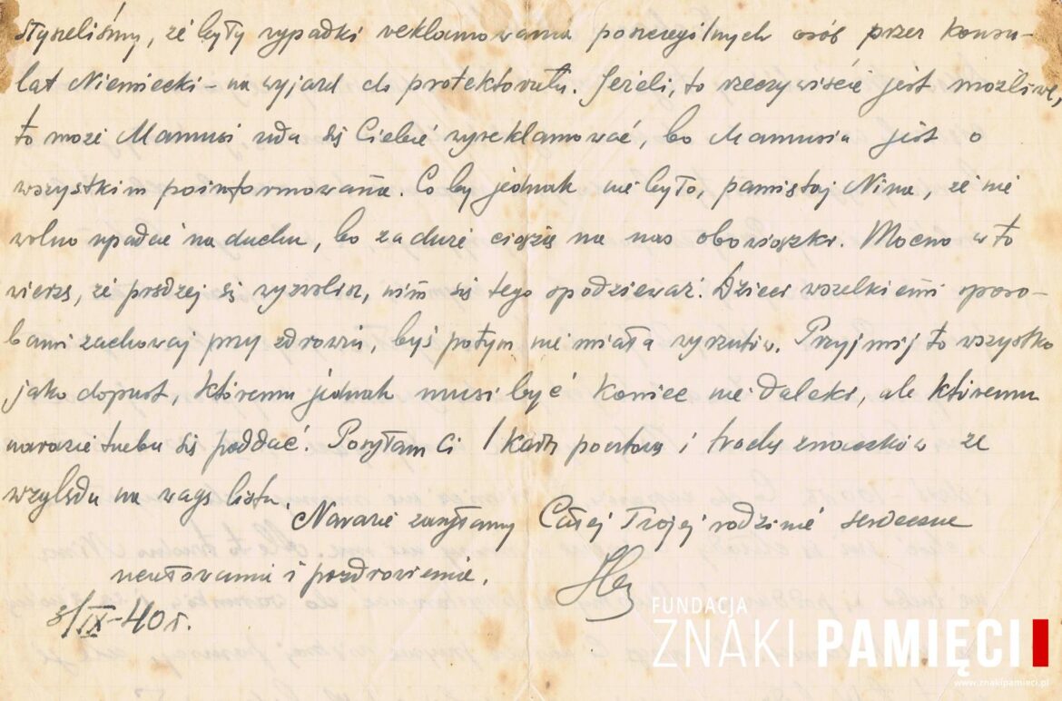    List do Janiny Popławskiej, przebywającej na zesłaniu na Syberii, wysłany przez Henryka Nizińskiego