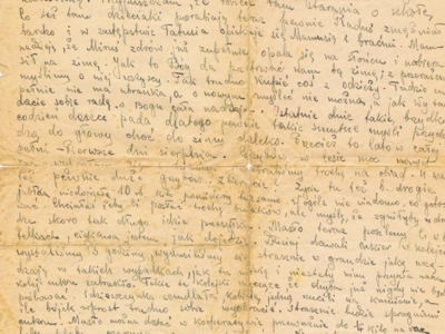 List do Janiny Popławskiej, przebywającej na zesłaniu na Syberii, wysłany przez Janinę Nizińskiego