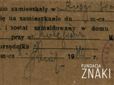 Potwierdzenie zameldowania Jana Korasiewicza w Tarnobrzegu – po repatriacji z ZSRS