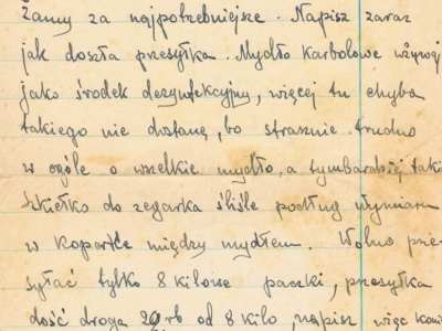 List do Janiny Popławskiej, przebywającej na zesłaniu na Syberii, wysłany przez Janinę Nizińską