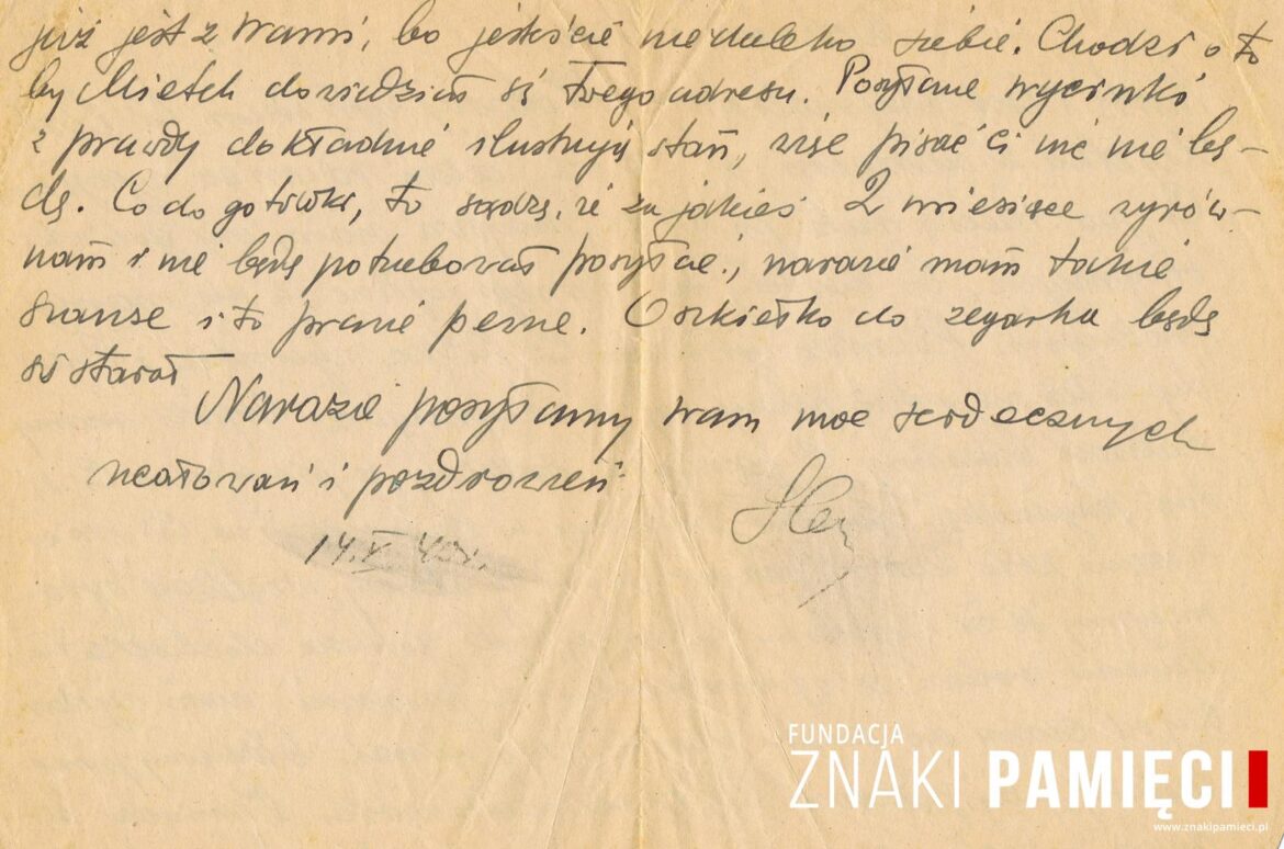    List do Janiny Popławskiej, przebywającej na zesłaniu na Syberii, wysłany przez Henryka Nizińskiego