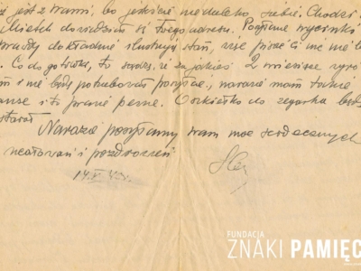    List do Janiny Popławskiej, przebywającej na zesłaniu na Syberii, wysłany przez Henryka Nizińskiego