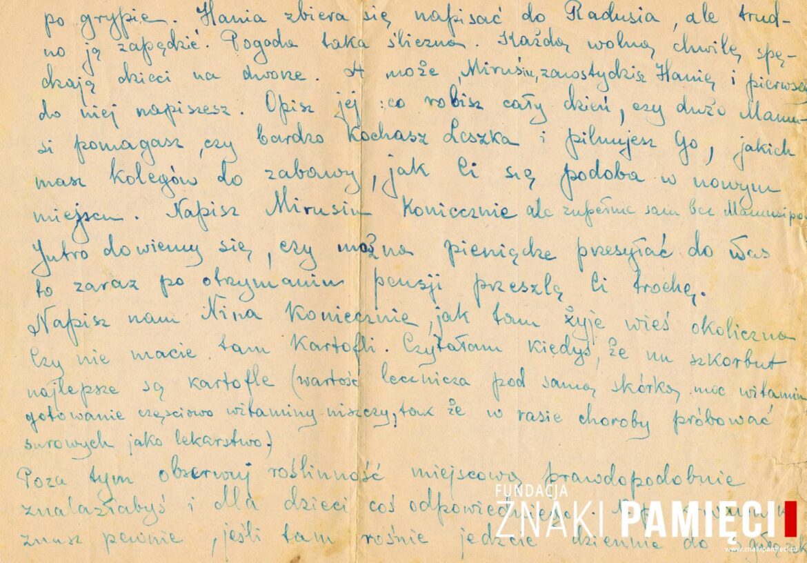 List do Janiny Popławskiej, przebywającej na zesłaniu na Syberii, wysłany przez Janinę Nizińską