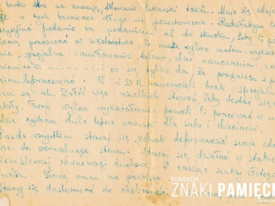 List do Janiny Popławskiej, przebywającej na zesłaniu na Syberii, wysłany przez Janinę Nizińską