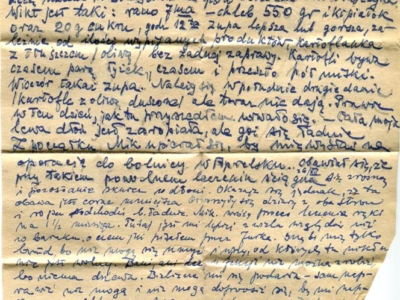      Gryps Jana Korasiewicza z więzienia w ZSRS do rodziny przebywającej na zesłaniu na Syberii