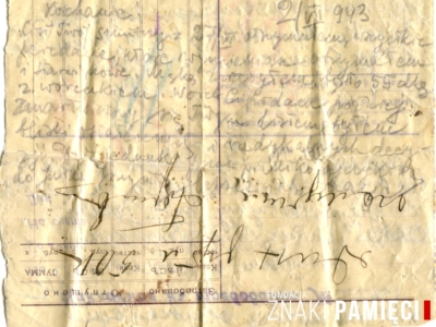 Gryps Jana Korasiewicza z więzienia w ZSRS do rodziny przebywającej na zesłaniu na Syberii