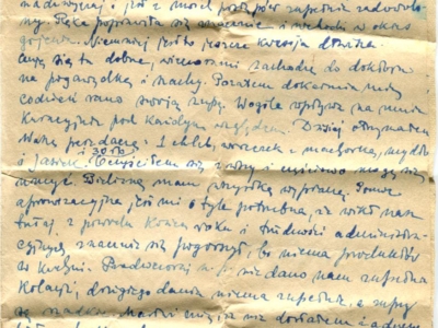 Gryps Jana Korasiewicza z więzienia w ZSRS do rodziny przebywającej na zesłaniu na Syberii