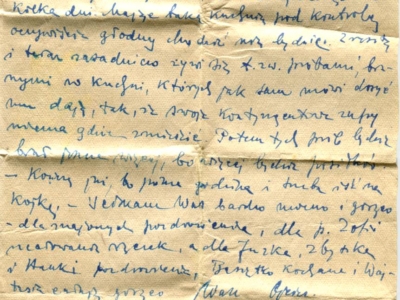 Gryps Jana Korasiewicza z więzienia w ZSRS do rodziny przebywającej na zesłaniu na Syberii