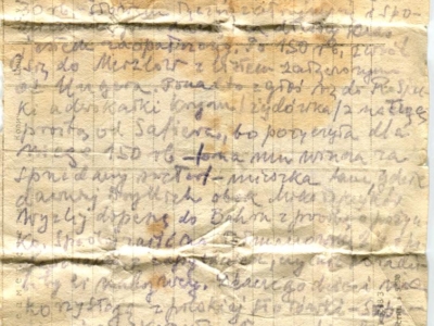 Gryps Jana Korasiewicza z więzienia w ZSRS do rodziny przebywającej na zesłaniu na Syberii