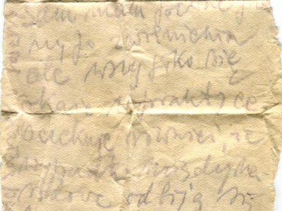 Gryps Jana Korasiewicza z więzienia w ZSRS do rodziny przebywającej na zesłaniu na Syberii