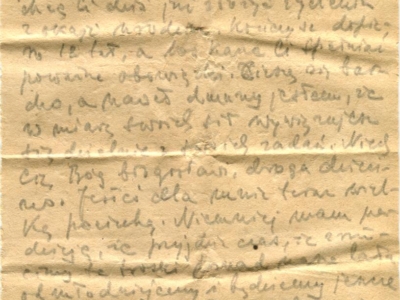 Gryps Jana Korasiewicza z więzienia w ZSRS do rodziny przebywającej na zesłaniu na Syberii