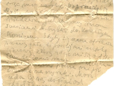 Gryps Jana Korasiewicza z więzienia w ZSRS do rodziny przebywającej na zesłaniu na Syberii